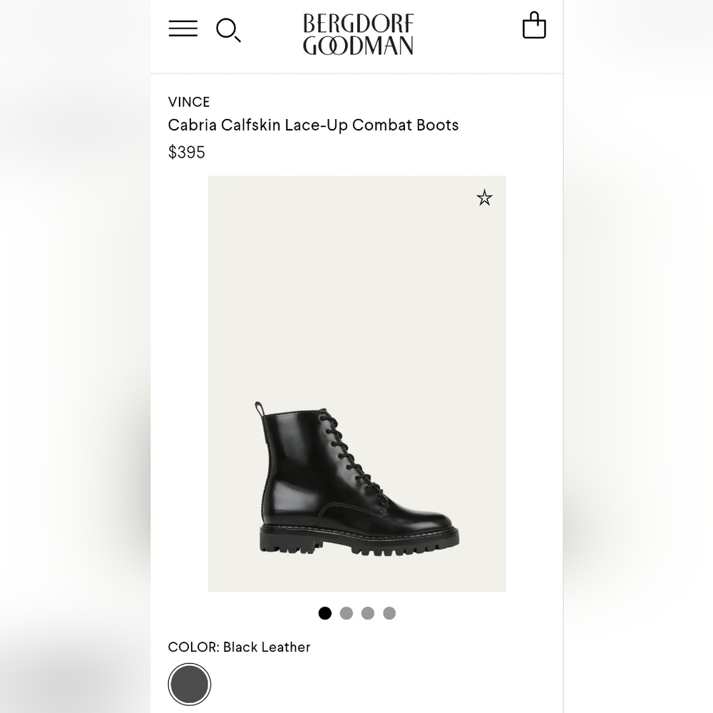 Vince Cabria Lace-Up Leather Combat Boots Sz 6